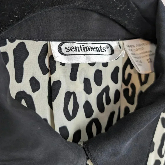 Vintage Sentiments B&W Cheetah Print Blouse - Picture 7 of 7